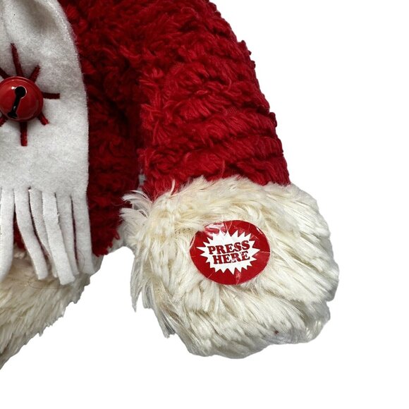 Hallmark Jingle Bear Musical Plush Red Sweater White Scarf with Bells Christmas - Picture 7 of 9
